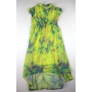 Disney D-Signed Lime Green Print Girls S High-Low Dress